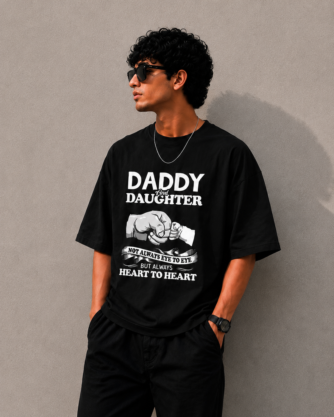 Daddy & Daughter Heart To Heart Oversized T-Shirt